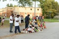 Makeshift Memorial for Michael Brown in Ferguson MO